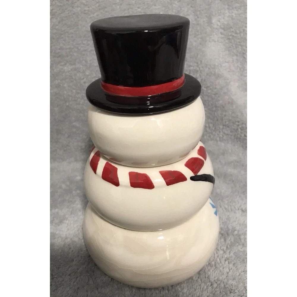Pier 1 Imports Snowman Stacking 4 Piece Measuring Cup Set Christmas Winter